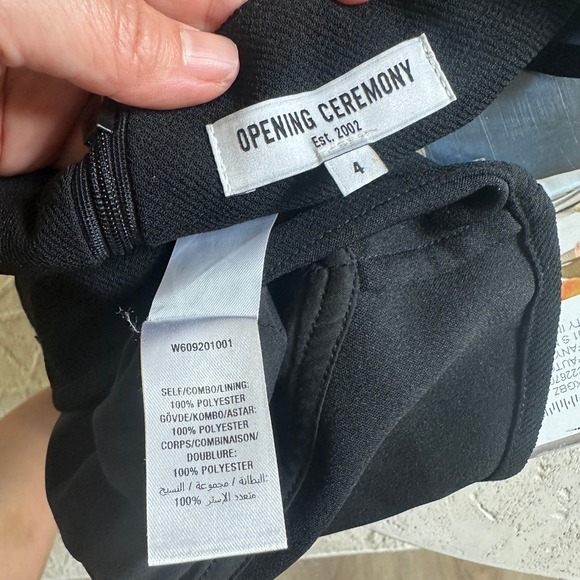 Opening Ceremony Black‎ V-Neck Sleeveless Top Asymmetrical Ruffle Hem Size 4 - Picture 7 of 7